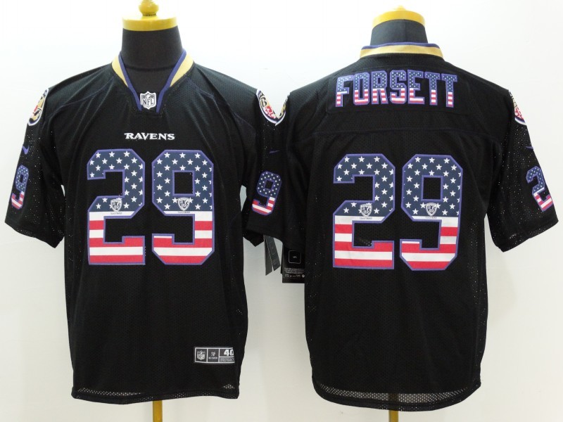 Men's Baltimore Ravens Justin Forsett #29 Black Jersey